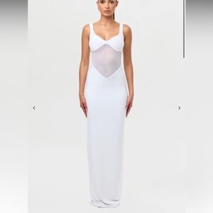 Naked wardrobe hourglass mesh contrast dress